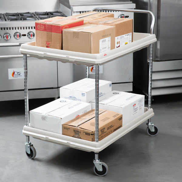 Metro Deep Ledge cart for transporting boxes of food